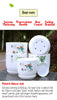 1PC With Tray Imitation Ceramic White Printed Pattern PP Resin Indoor Potted Plastic Flower Pot