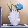 Heart Shape Flower Vase Resin Vase Dried Flower Container Vases Pots Body Sculpture Desktop Flower Pot Home Decoration Ornaments