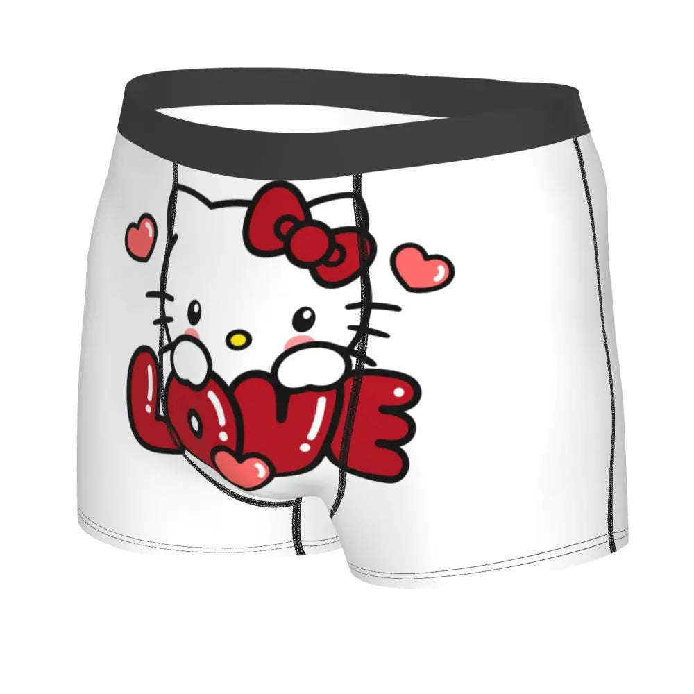 Custom Male Cool Hello Kitty Men Underwear Boxer Briefs Soft Shorts Panties Underpants