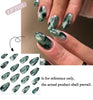 Dark Green Halo Dyeing Almond Nail Art Chinese Style False Nails Fashion Detachable Finished Fake Nails Press on Nails with Glue