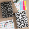 A6 Loose-Leaf Budget Leopard Print Notebook Book Leather PU Notebook book Binder Manual Book With Zip Bag Set Office Stationery