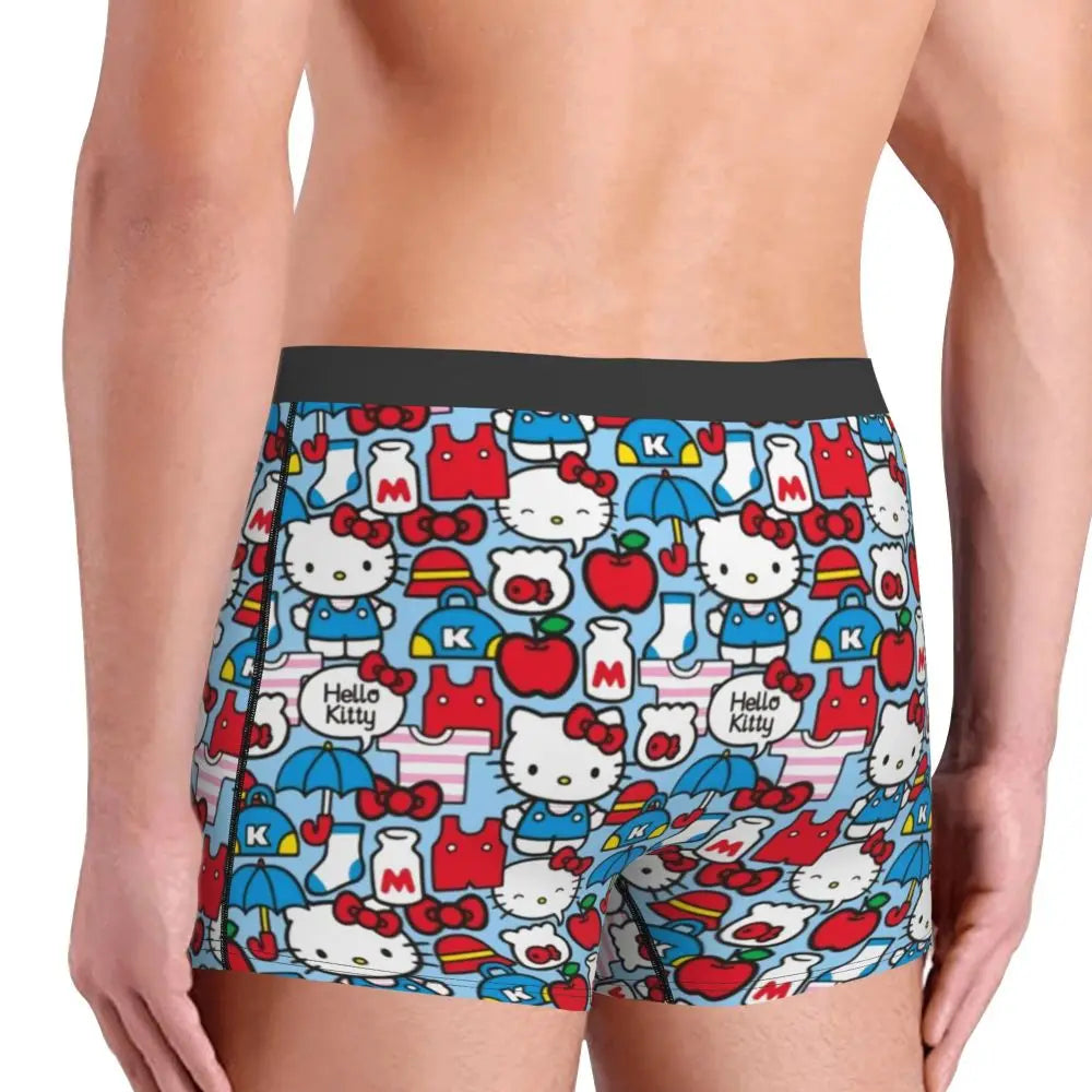 Custom Male Cool Hello Kitty Men Underwear Boxer Briefs Soft Shorts Panties Underpants