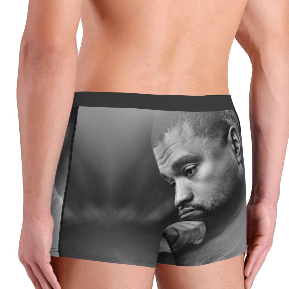 Custom Funny Kanye West Meme Boxer Shorts For Men 3D Print Sexy POP Rapper Underwear Panties Briefs Soft Underpants