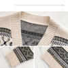 Women's V-neck Long Sleeve Vintage Fold Cartoon Sweater Spring and Autumn New Loose Fashion Pocket Button Knitted Cardigan Coat