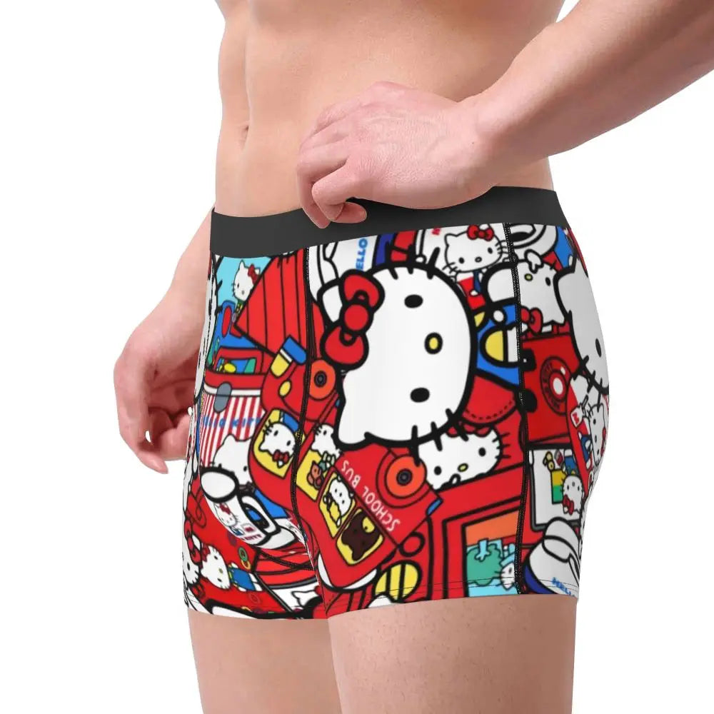 Custom Male Cool Hello Kitty Men Underwear Boxer Briefs Soft Shorts Panties Underpants