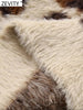 Zevity 2023 Women Vintage Leopard Pattern Fur Effective Knitting Sweater Female Chic Buttons Cardigan Coats Tops CT5834