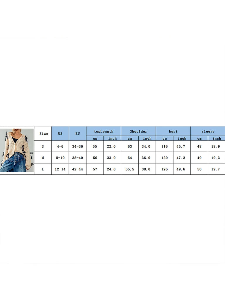 hirigin Women's Y2k Bow Trim Cardigan Sweaters Long Sleeve Button Down Cable Knit Jacket Oversized Pullover Coats Knitwear