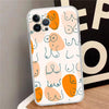 Boobs Art Print Phone Case For iPhone 15 14 13 12 Mini 11 Pro XS Max X XR SE 6 7 8 Plus Soft Silicone Cover