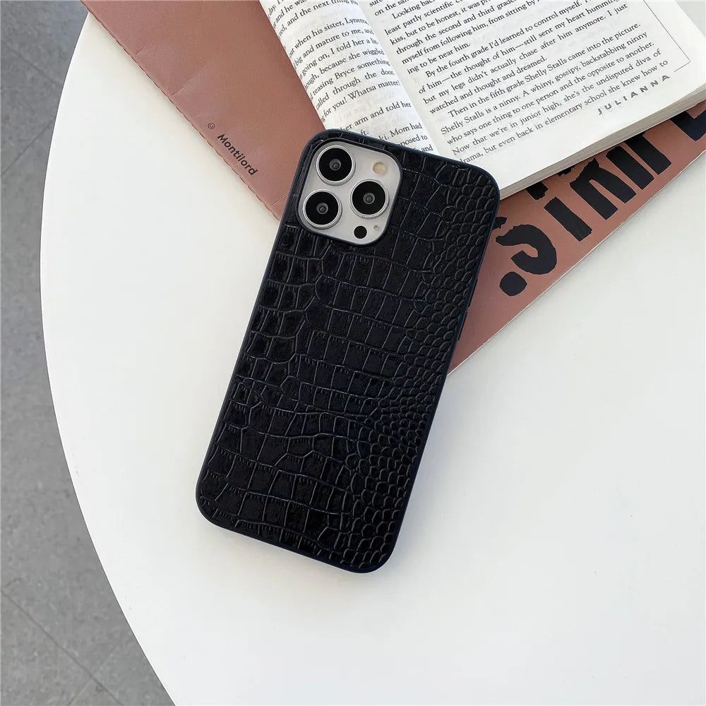 Luxury brand 3D Sexy flower leopard snake Crocodile leather phone case For iphone 12 11 13 14 15 16pro XS MAX X XR 78 plus cover