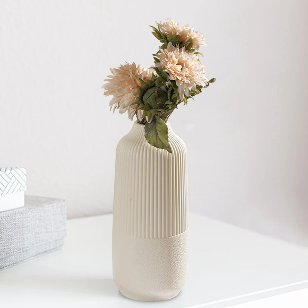 Nordic Plastic Flower Vase Flower Pot Basket Home Decoration Minimalist Vase for Home Living Room Table Office Bedroom Decors