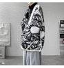 Men Fashion Printed Sweater Coat V Neck Knitted Cardigan Autumn Lazy Chic Elegant Sweater Men High Street Hip Hop Oversized 8XL