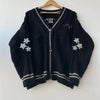 2024 Black Cardigans with Stars Embroidered Female Autumn Winter Knitted Cardigan Women Warm Soft Loose Sweaters Jumpers Tops