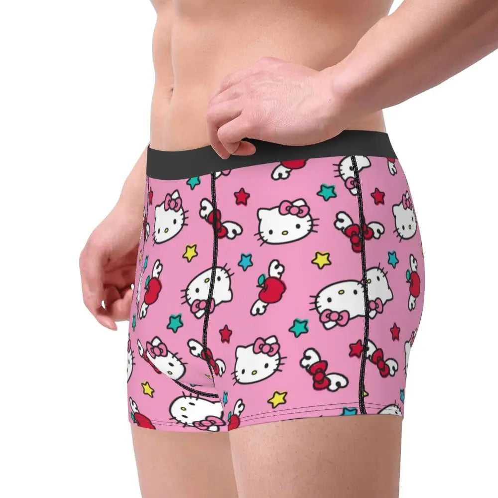 Custom Male Cool Hello Kitty Men Underwear Boxer Briefs Soft Shorts Panties Underpants