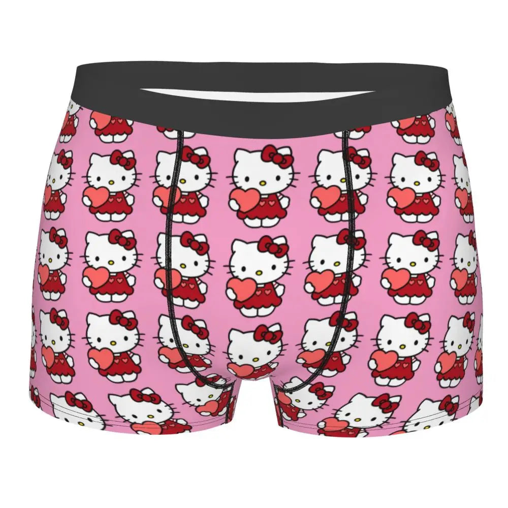 Custom Male Cool Hello Kitty Men Underwear Boxer Briefs Soft Shorts Panties Underpants