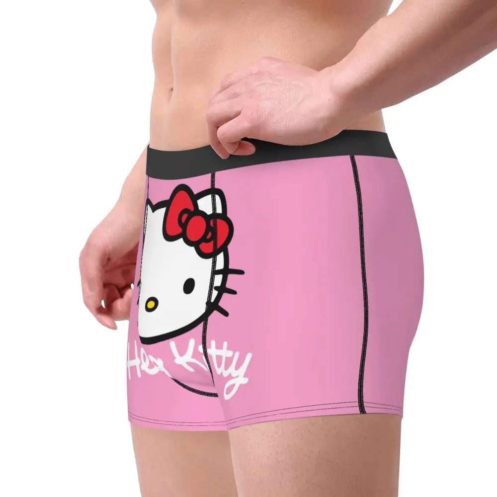 Custom Male Cool Hello Kitty Men Underwear Boxer Briefs Soft Shorts Panties Underpants
