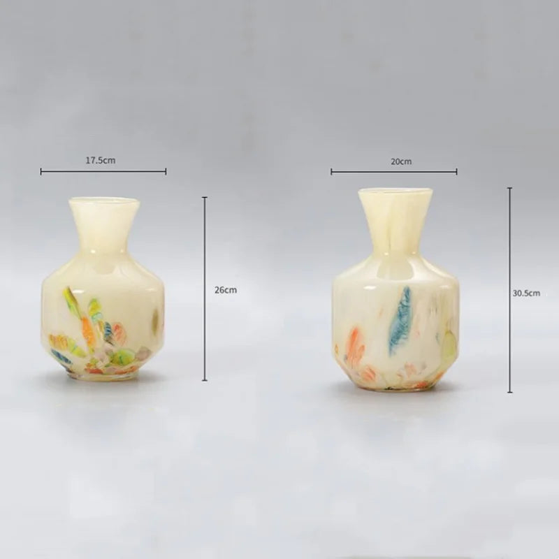 Glass Vase Colour Print Pattern Flower Floral Arrangement Accessories Hydroponics Terrarium Home Decoration