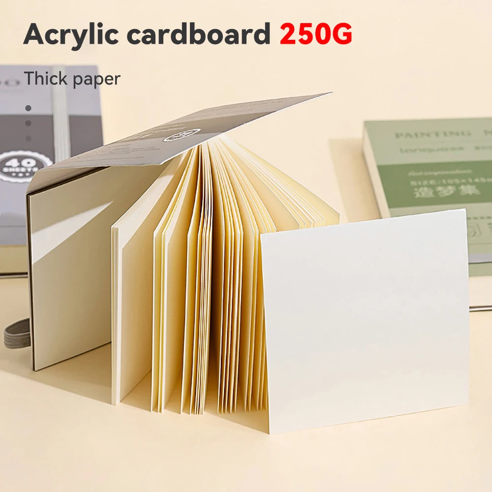 250gsm Paper Tearable Drawing Notebook Handbook 40sheets Professional Thick Cardboard Watercolor Sketchbook Graffiti Mini Books