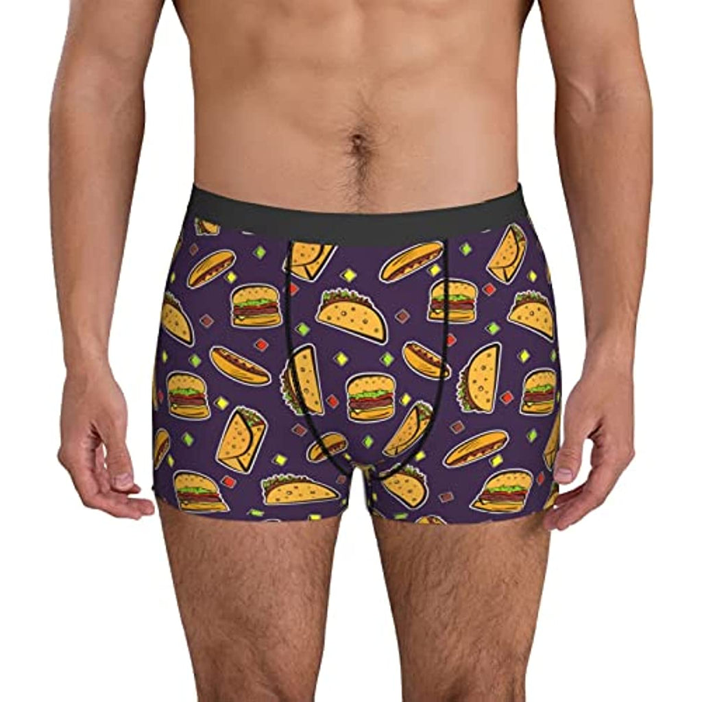 Taco Print Men Underwear Boxer Briefs Regular Sport Mens Boxer Briefs Underwear Men