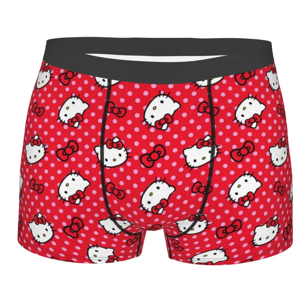 Custom Male Cool Hello Kitty Men Underwear Boxer Briefs Soft Shorts Panties Underpants