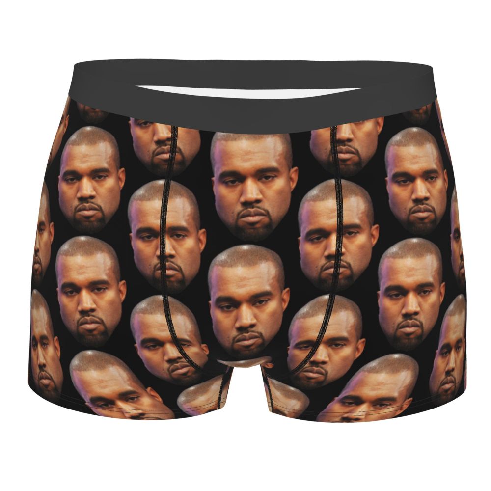 Custom Funny Kanye West Meme Boxer Shorts For Men 3D Print Sexy POP Rapper Underwear Panties Briefs Soft Underpants