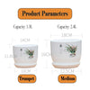 1PC With Tray Imitation Ceramic White Printed Pattern PP Resin Indoor Potted Plastic Flower Pot