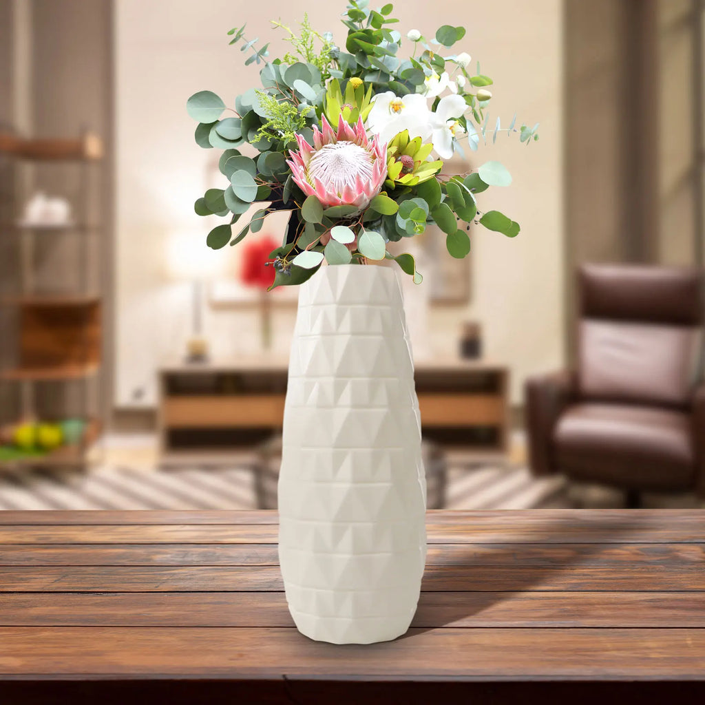 Nordic Plastic Flower Vase Flower Pot Basket Home Decoration Minimalist Vase for Home Living Room Table Office Bedroom Decors