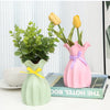 1pc Living room flower arrangement container decoration, imitation ceramic plastic vase, tabletop flower pot