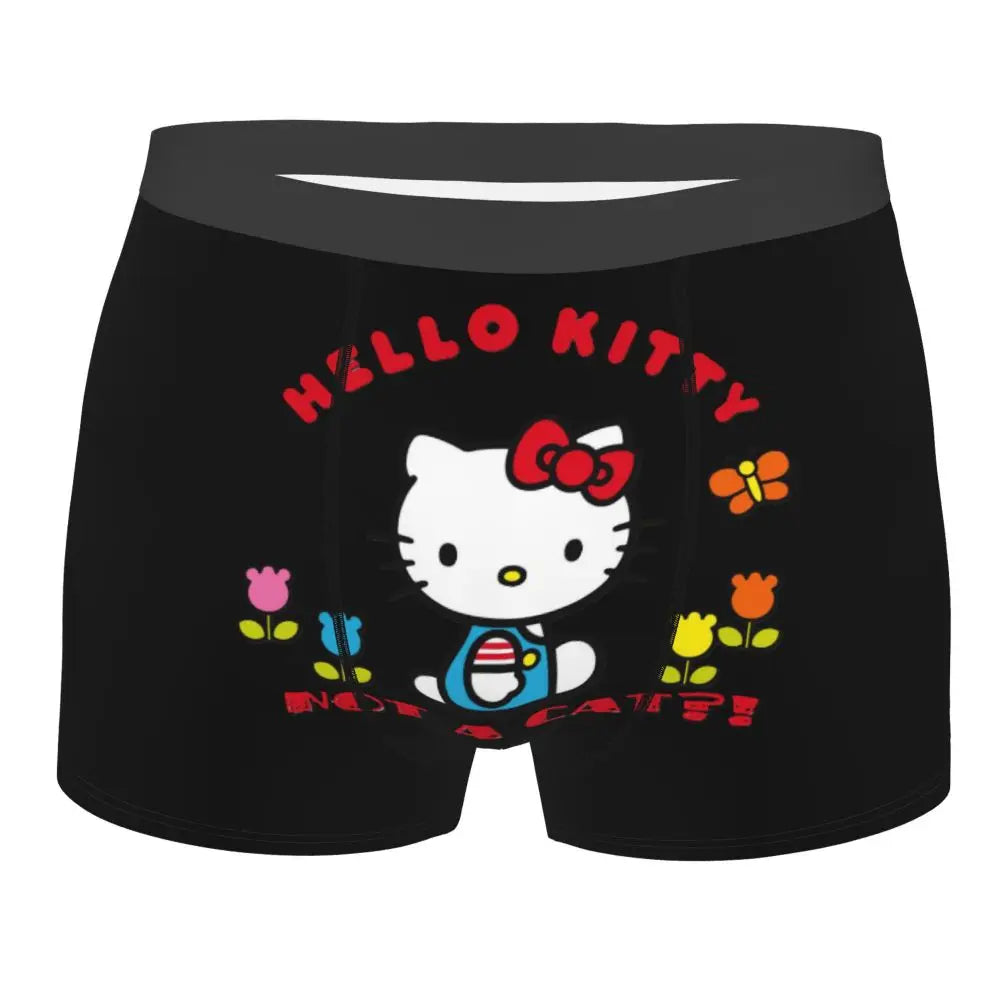 Custom Male Cool Hello Kitty Men Underwear Boxer Briefs Soft Shorts Panties Underpants