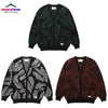 Trend High Street Leopard Print Cotton V-Neck Knit Cardigan Men's Women's Best Quality Casual Sweater