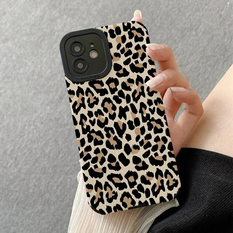 Leopard Pattern Phone Case For iPhone 11 12 13 14 15 16 Pro Max 14 15 Plus X XR XS Max 12 13 Mini 7 8 Plus Shockproof Soft Cover