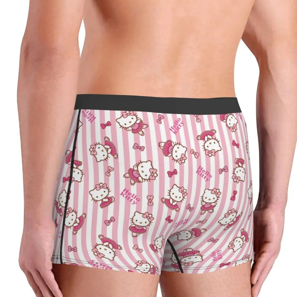 Custom Male Cool Hello Kitty Men Underwear Boxer Briefs Soft Shorts Panties Underpants