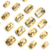 Gold 3D Water Ripple Sparkling Nail Art Fashion Glossy Short Fake Nails Detachable Finished False Nails Press on Nails with Glue