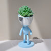 Disco Ball Flower Planter Creative Succulent Planter Pot Walking Man Figurine Flower Plants Vase Container Home Garden Decor