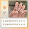 Press On Fake Nails, French Style, Full Coverage, Adhesive Backing, Artificial Nail Tip, Fashion Design, 24Pcs