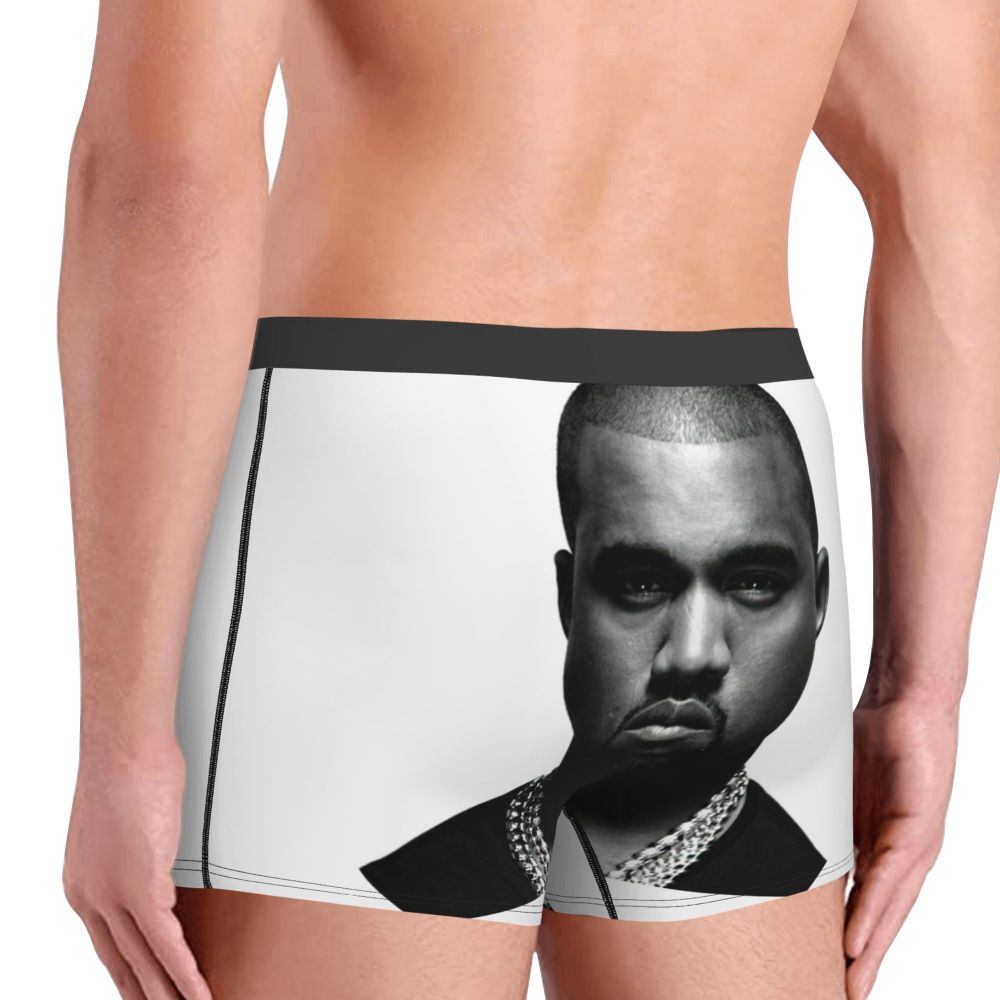 Custom Funny Kanye West Meme Boxer Shorts For Men 3D Print Sexy POP Rapper Underwear Panties Briefs Soft Underpants