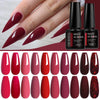 MEET ACROSS 7ml Red Gel Nail Polish Crystal Semi Permanent Soak Off UV Gel Varnish Nail Art Manicure Base Matte Top Coat Vernis