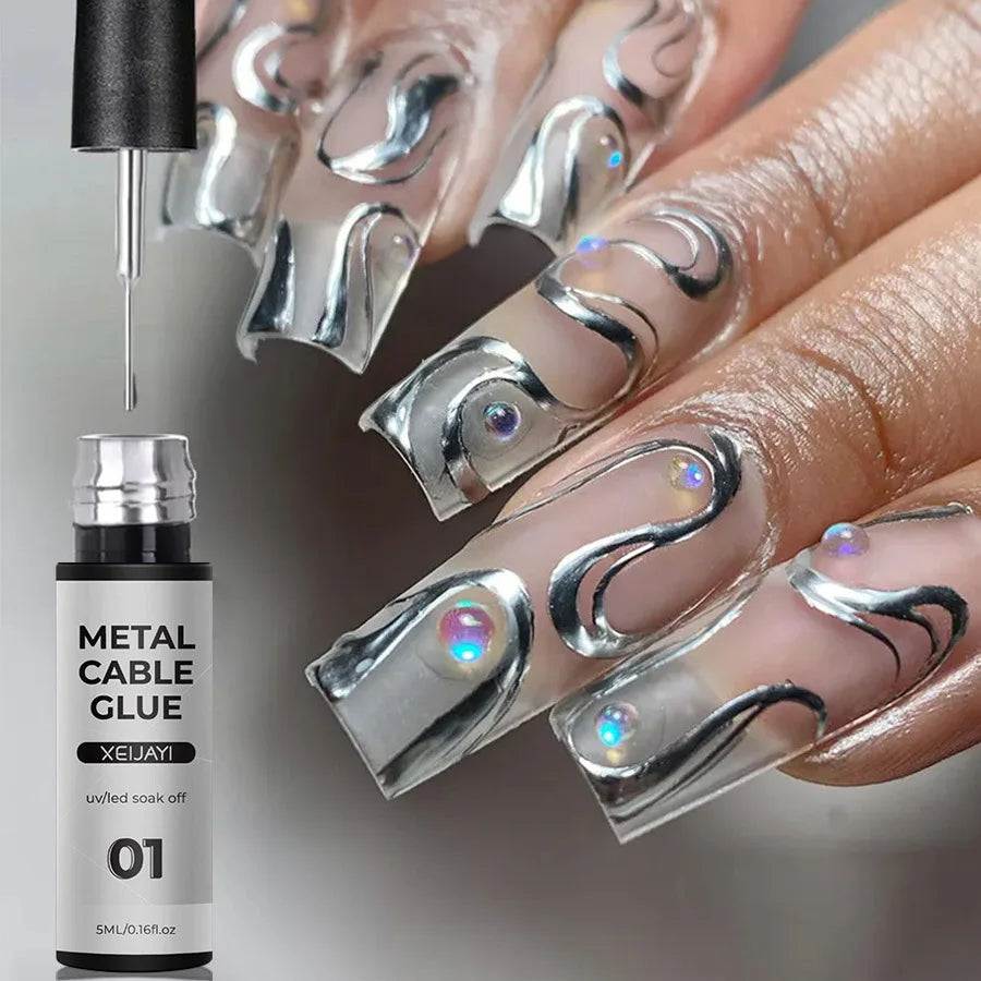 5ml Gold Liner Gel Sliver Metallic Liner Gel Nail Polish French Super Bright Mirror Pull Line Graffiti Painting Stripe Gel