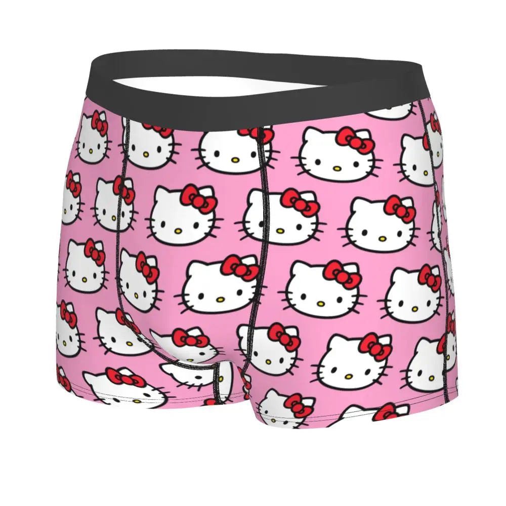 Custom Male Cool Hello Kitty Men Underwear Boxer Briefs Soft Shorts Panties Underpants