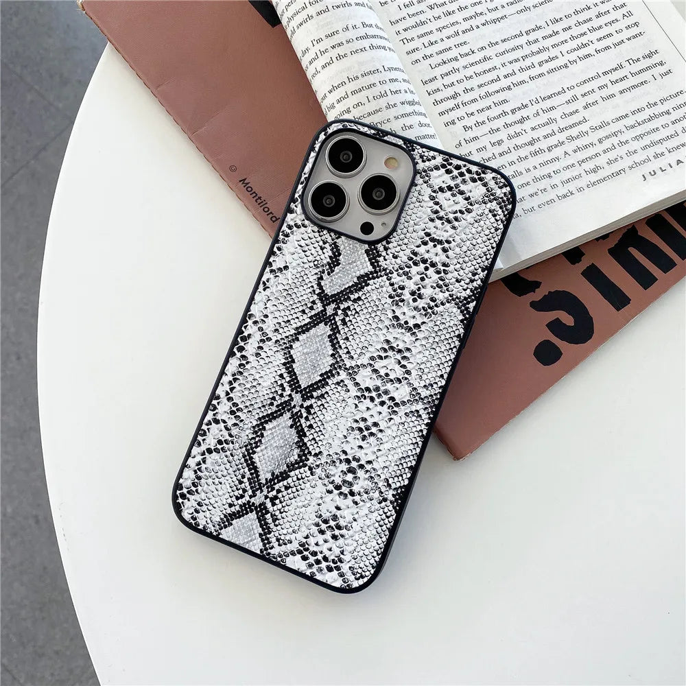 Luxury brand 3D Sexy flower leopard snake Crocodile leather phone case For iphone 12 11 13 14 15 16pro XS MAX X XR 78 plus cover