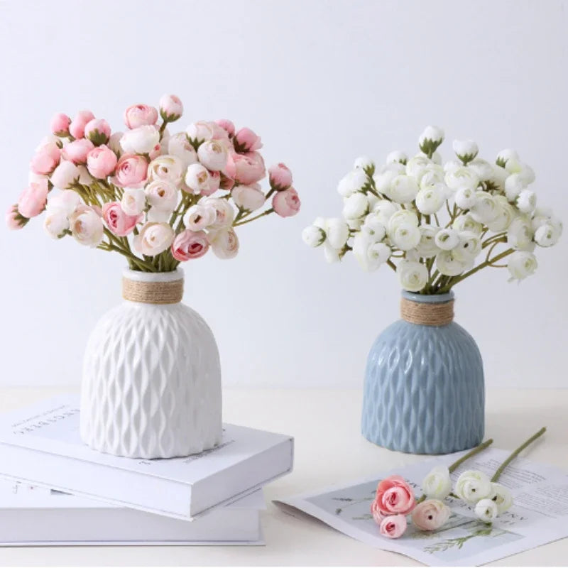 1pc Nordic water ripple plastic vase with simple and creative living room decoration DIY flower arrangement ornaments