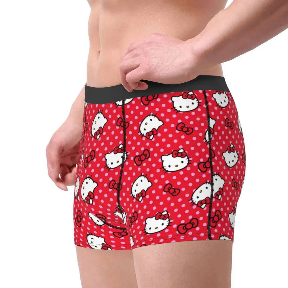 Custom Male Cool Hello Kitty Men Underwear Boxer Briefs Soft Shorts Panties Underpants