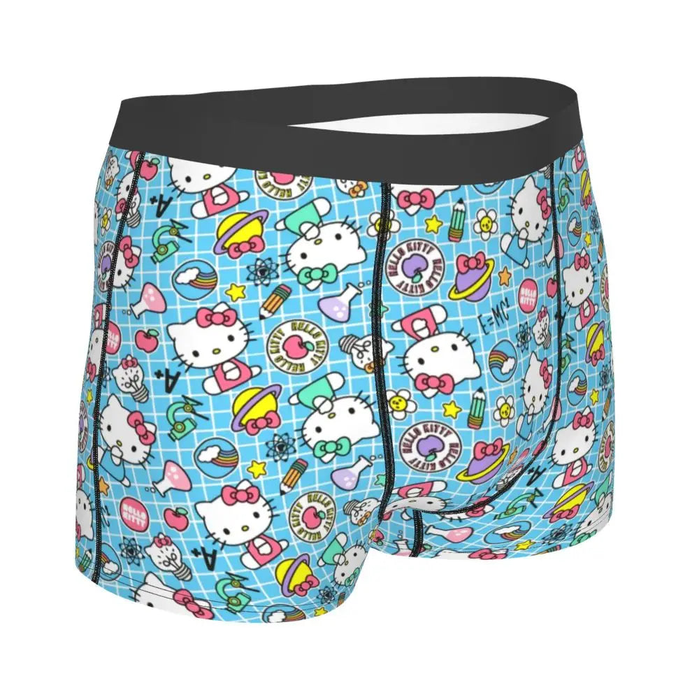 Custom Male Cool Hello Kitty Men Underwear Boxer Briefs Soft Shorts Panties Underpants