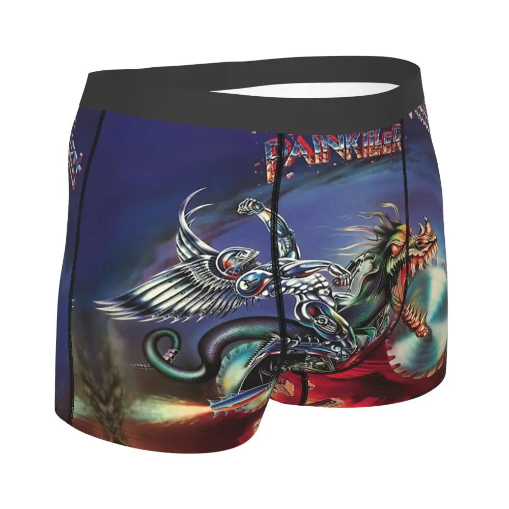 Judas Priest Accessories British Steel Firepower Men Boxer Briefs Breathable Underwear Top Quality Print Shorts Birthday Gifts
