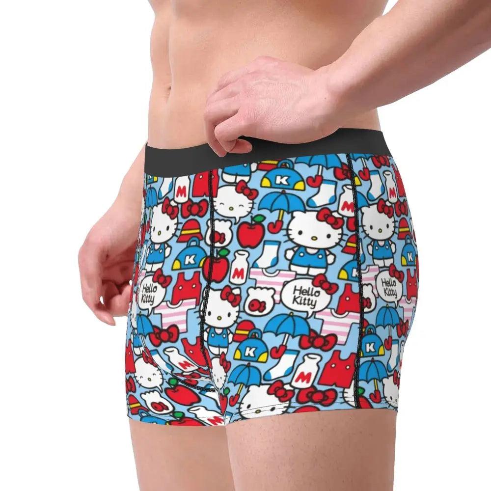 Custom Male Cool Hello Kitty Men Underwear Boxer Briefs Soft Shorts Panties Underpants
