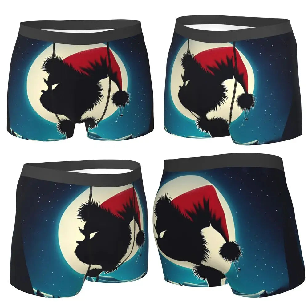 The Grinched Silhouette Digital Art Underwear Men Shorts Briefs Novelty Boxer Shorts Quality Pattern Plus Size Underpants