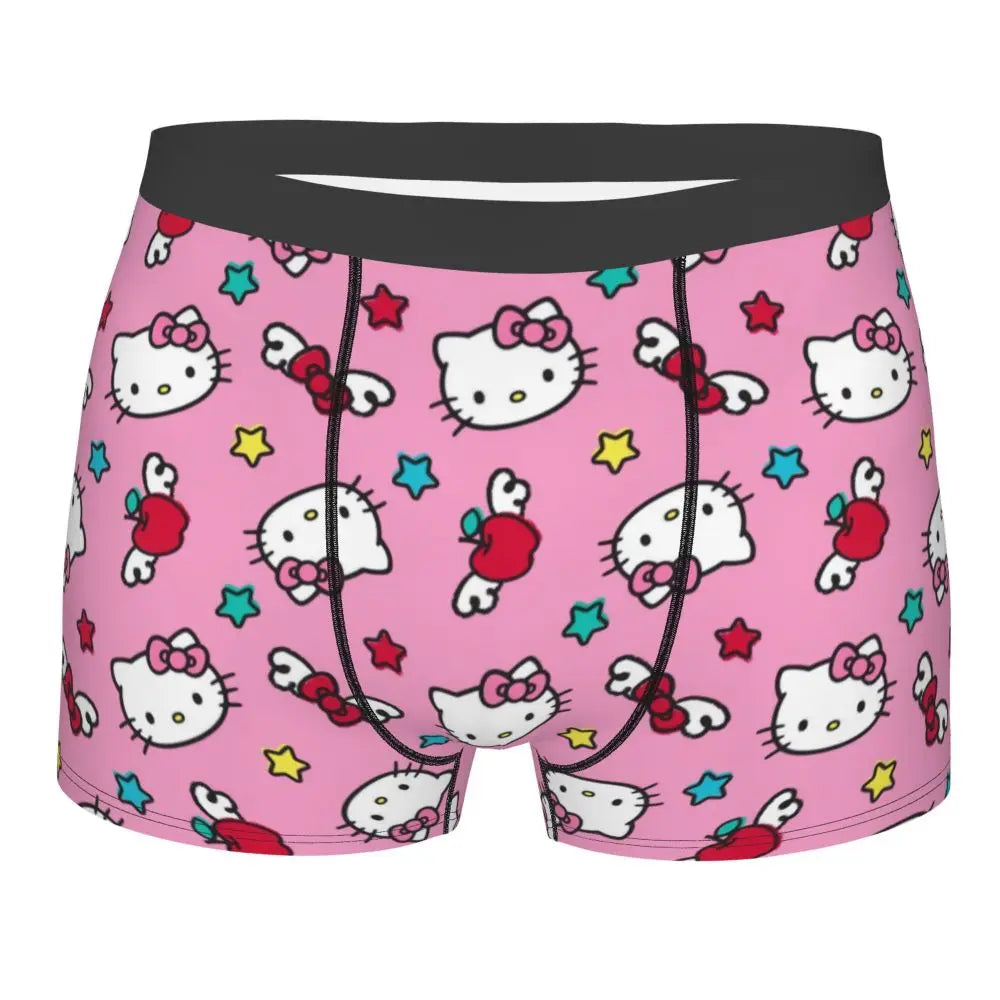 Custom Male Cool Hello Kitty Men Underwear Boxer Briefs Soft Shorts Panties Underpants