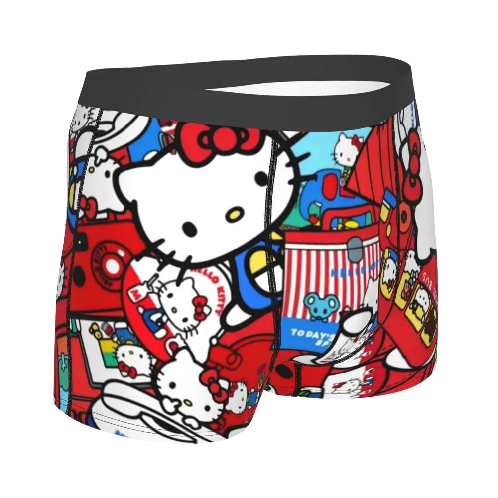 Custom Male Cool Hello Kitty Men Underwear Boxer Briefs Soft Shorts Panties Underpants