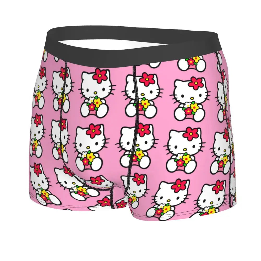 Custom Male Cool Hello Kitty Men Underwear Boxer Briefs Soft Shorts Panties Underpants