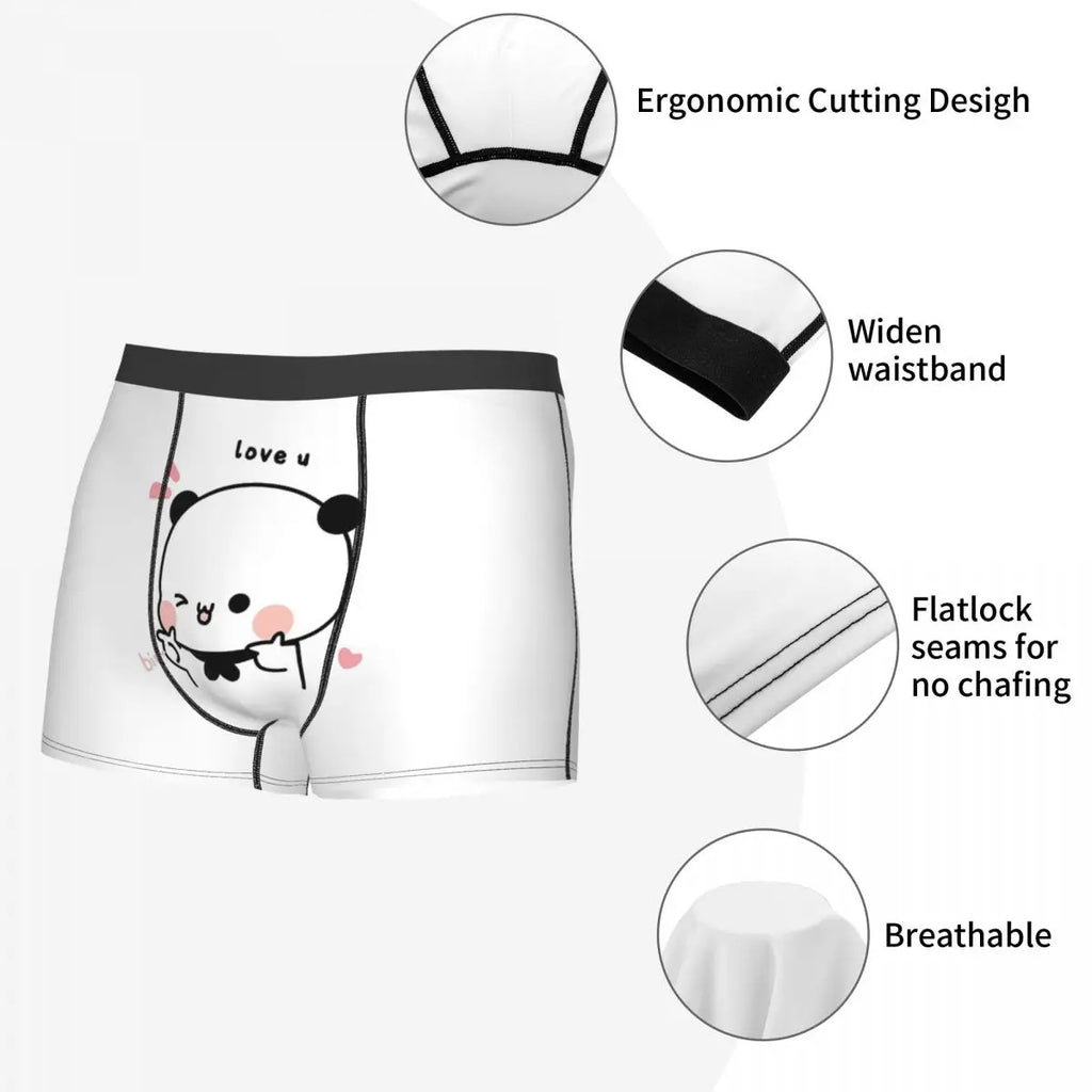 Finger Guns Love Man's Boxer Briefs Bubu Dudu Cartoon Highly Breathable Underpants High Quality Print Shorts Birthday Gifts