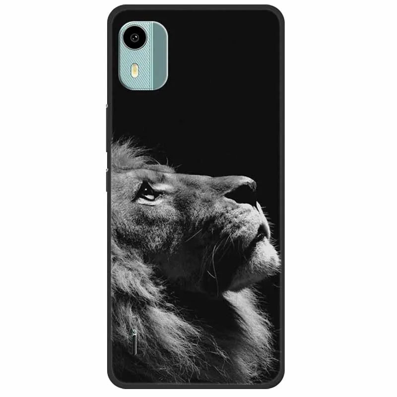 For Nokia C12 Case C 12 TPU Silicone Shockproof Lions Phone Cover For NOKIA C12 4G 6.3'' Funda on NokiaC12 Printing Soft Capas